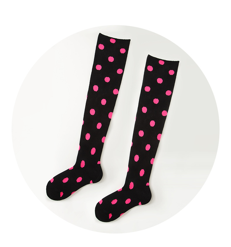 Plus Size Thigh High Socks For Women - Stretchy Polka Dot Over Knee Stockings